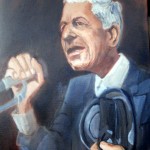 Leonard Cohen, oil on canvas, 18cm x 14cm