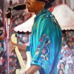 Jimi Hendrix, oil on canvas, 70cm x 50cm