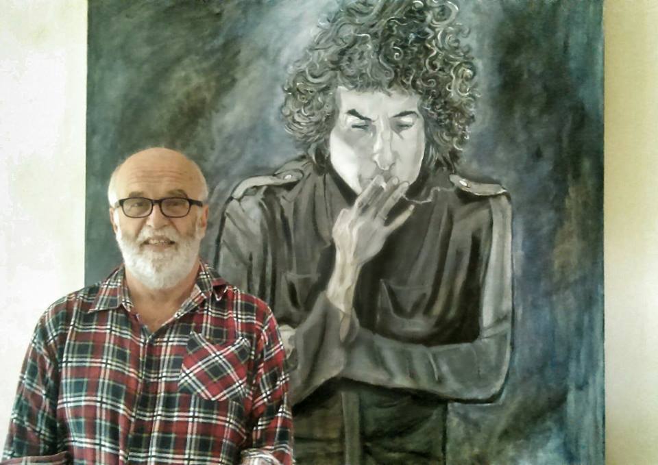 Bob Dylan1 Oil on canvas 100 cm x 100 cm